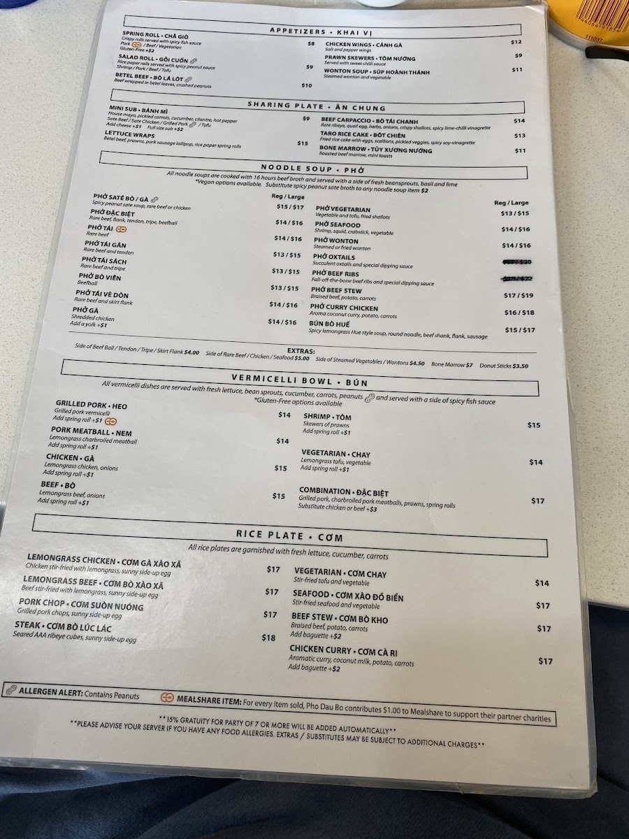 Menu Pho Dau Bo Restaurant-2