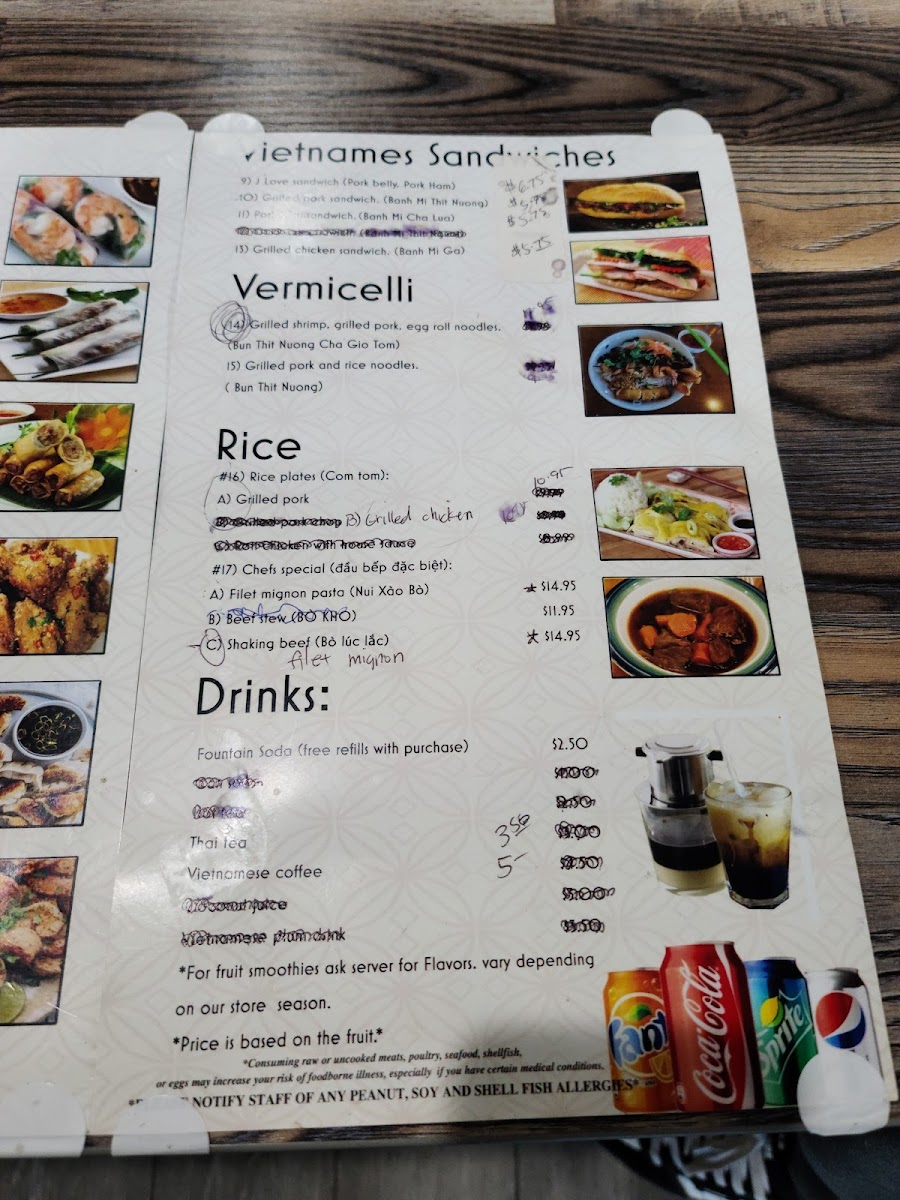 Menu Phở J Love-5