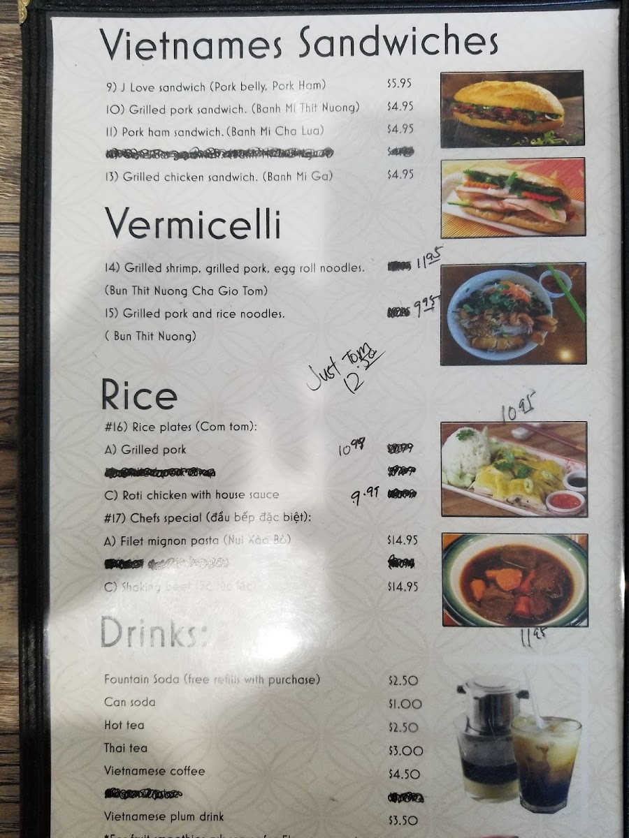 Menu Phở J Love-6
