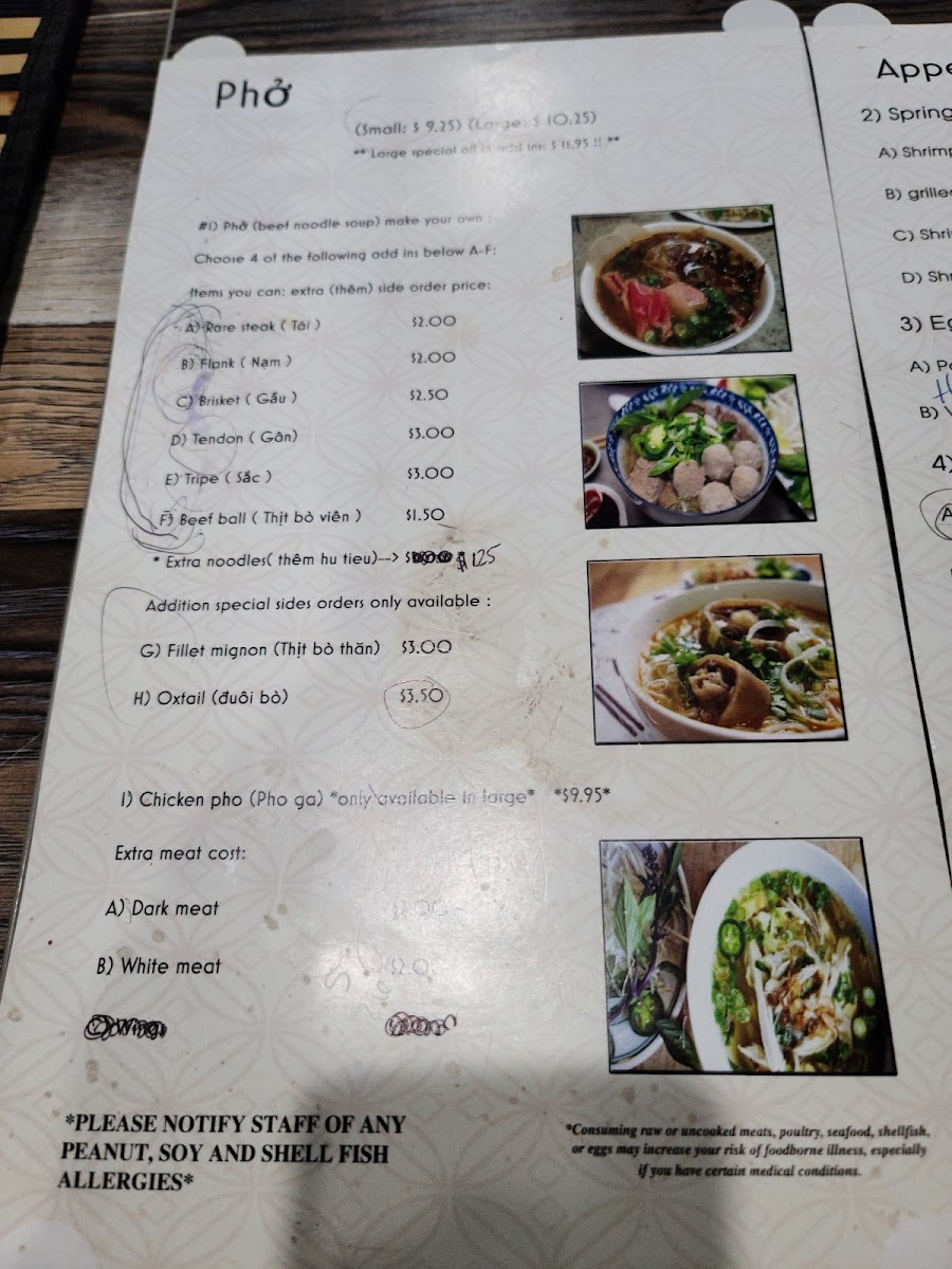 Menu Phở J Love-9