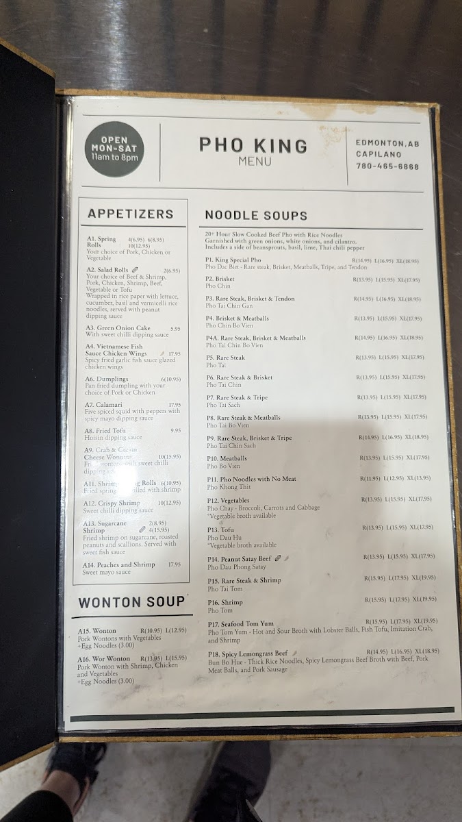 Menu Pho King (Capilano)-1