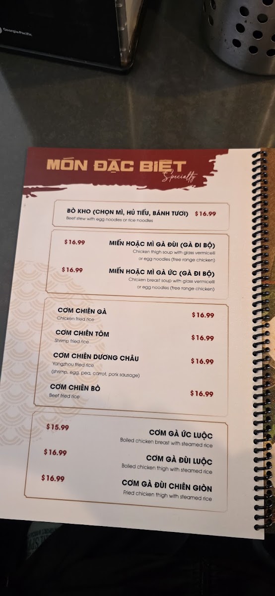 Menu Pho Lovers 1-4