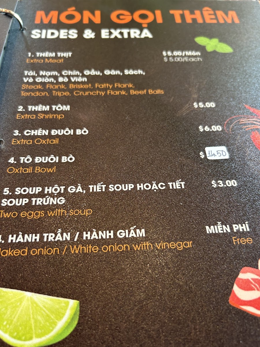 Menu Pho Lovers 1-9