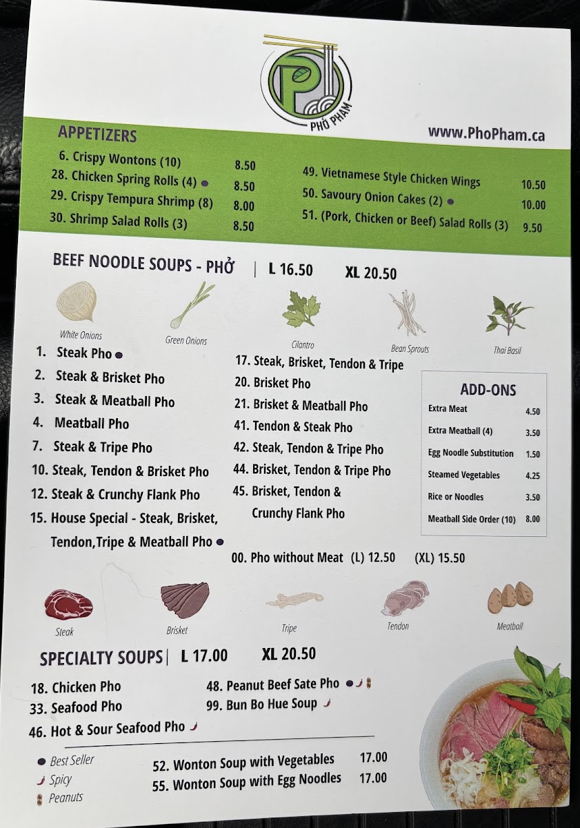 Menu Pho Pham University District-1