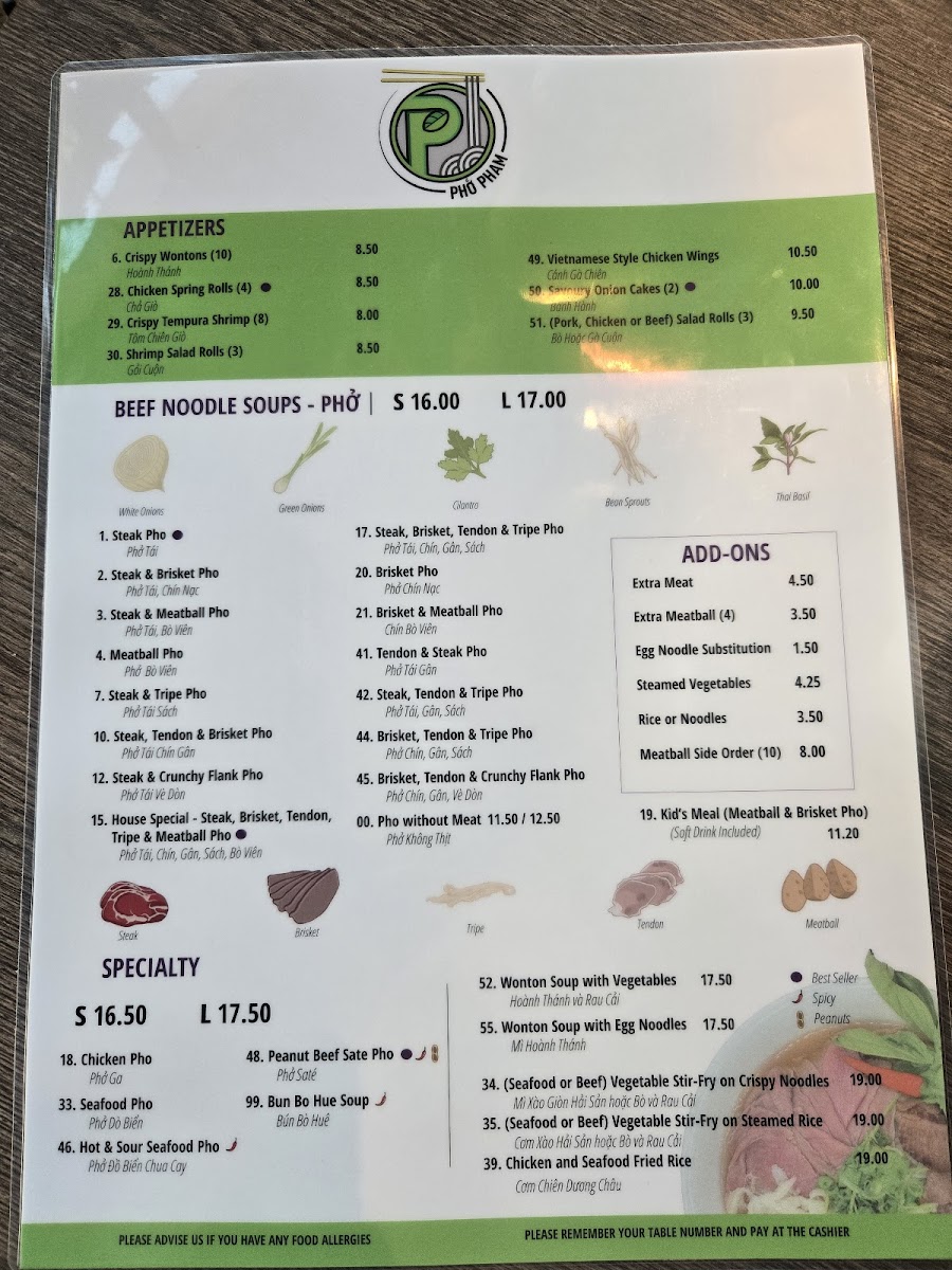 Menu Pho Pham University District-4