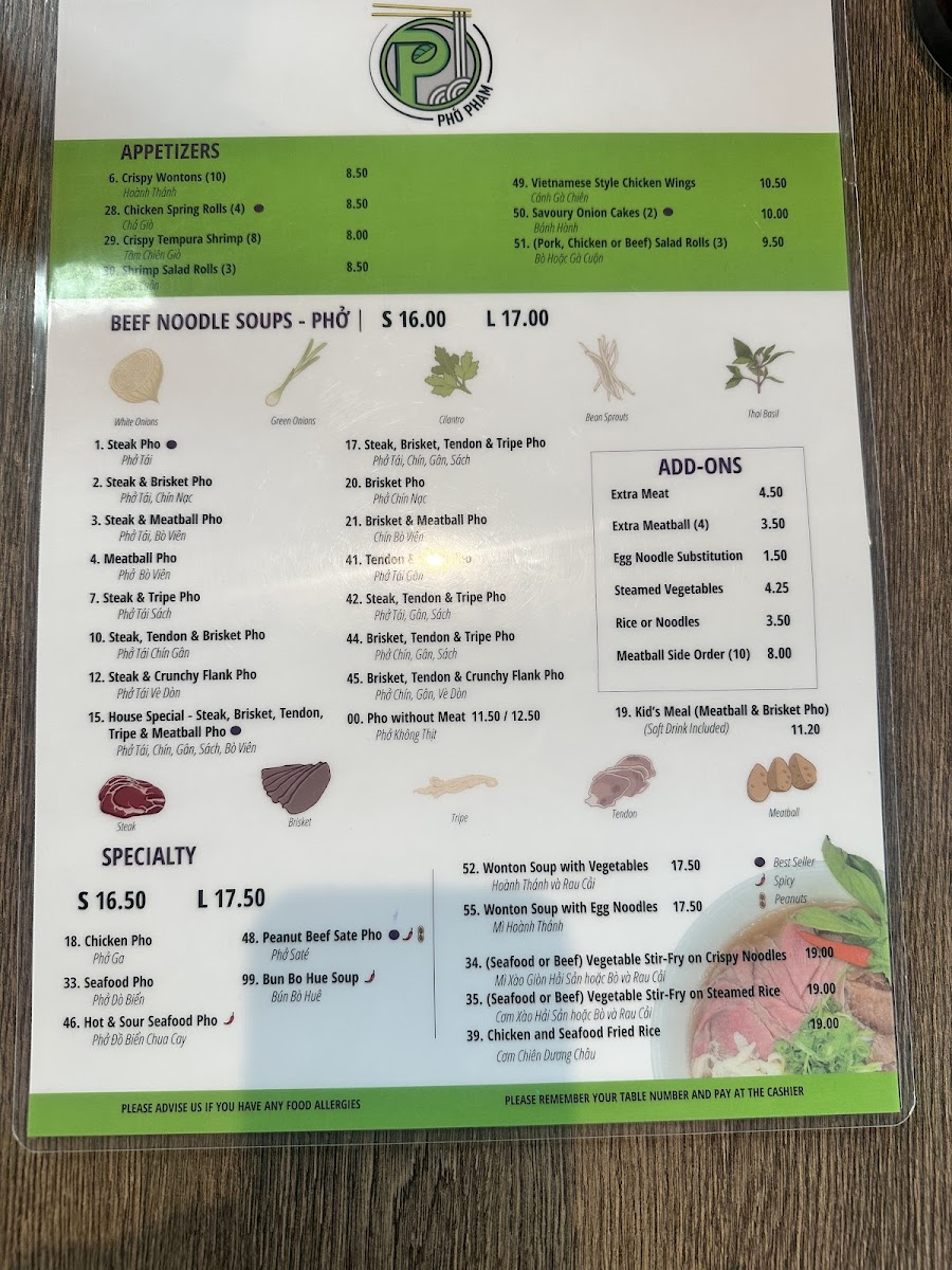 Menu Pho Pham University District-6