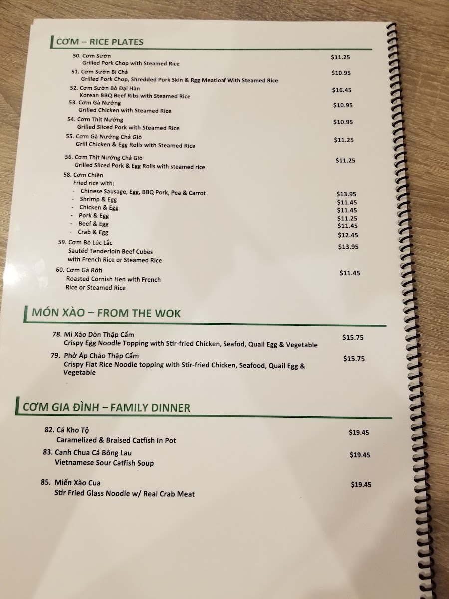Menu Pho Saigon 8-9