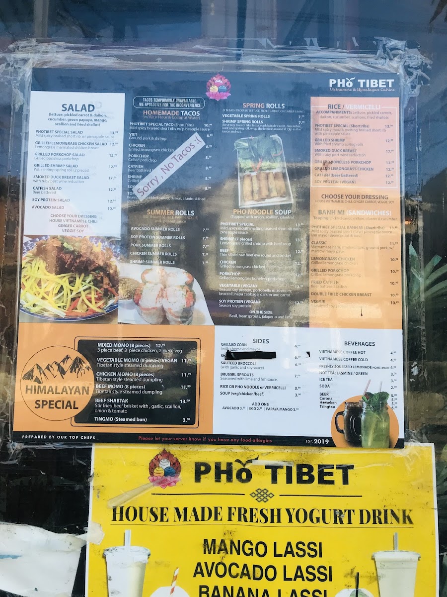Menu Pho Tibet New Paltz-3