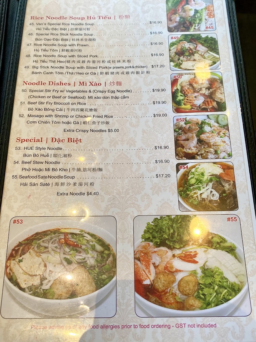 Menu Pho Van Vietnamese Noodle House-1