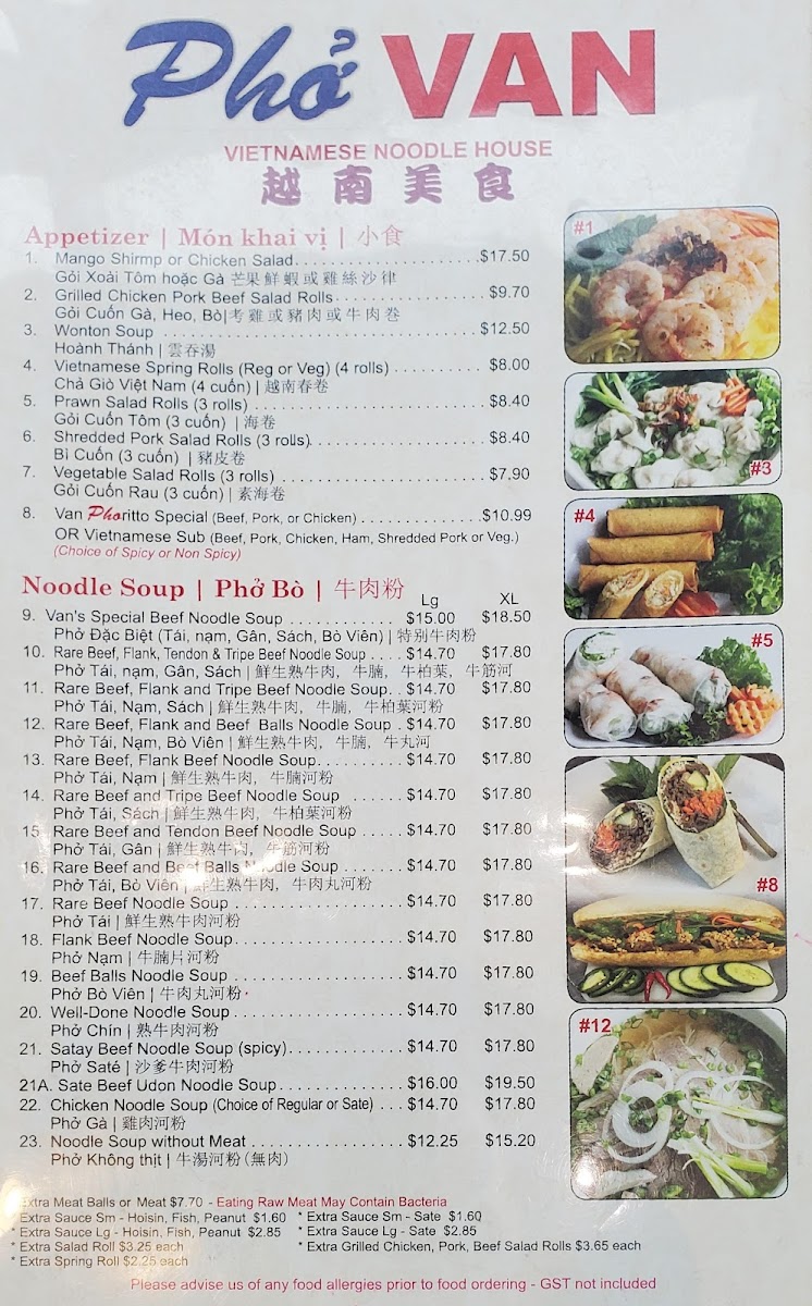 Menu Pho Van Vietnamese Noodle House-2