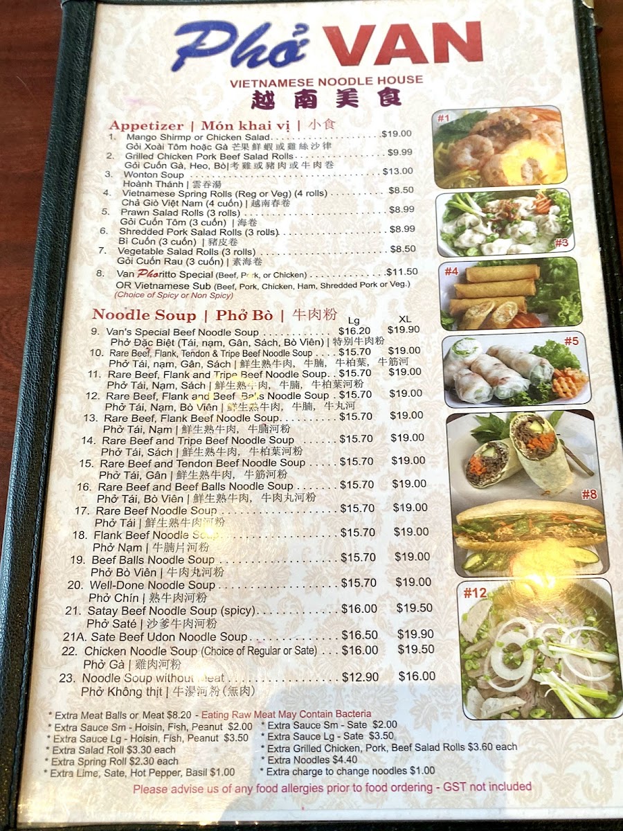 Menu Pho Van Vietnamese Noodle House-4