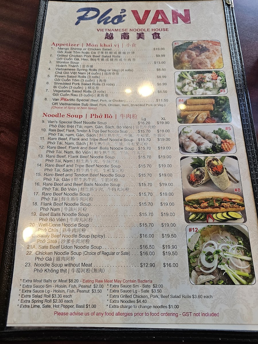 Menu Pho Van Vietnamese Noodle House-7