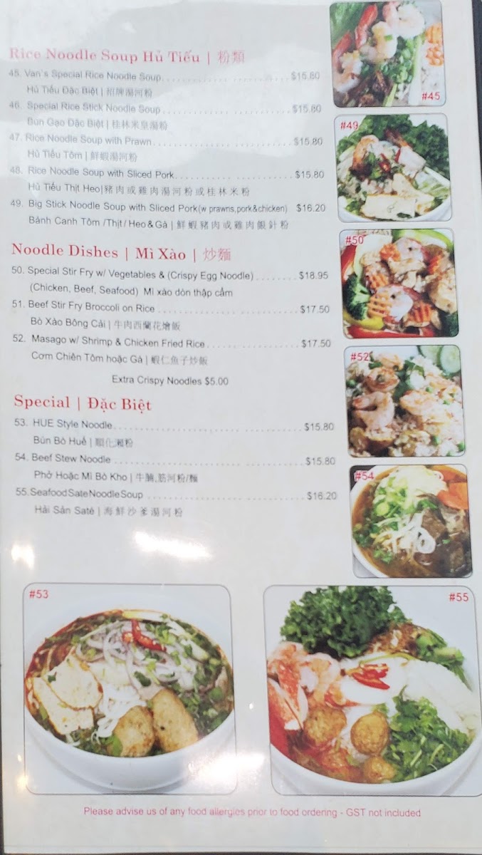 Menu Pho Van Vietnamese Noodle House-9