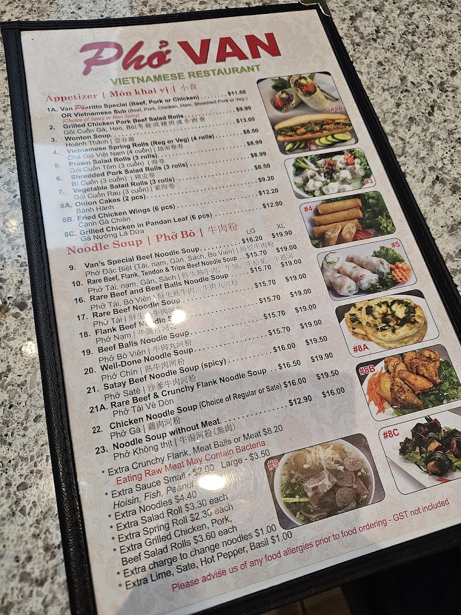 Menu Pho Van Vietnamese Restaurant-1