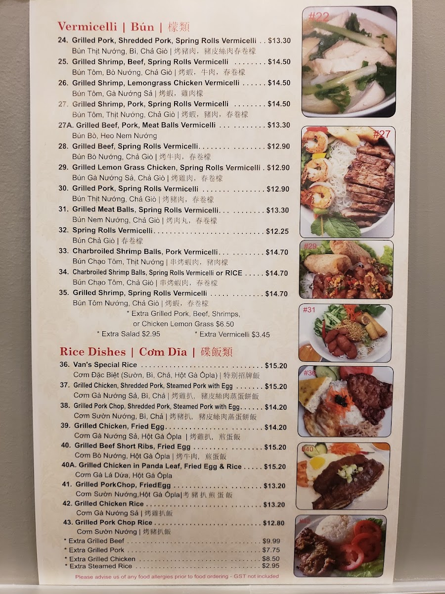 Menu Pho Van Vietnamese Restaurant-10