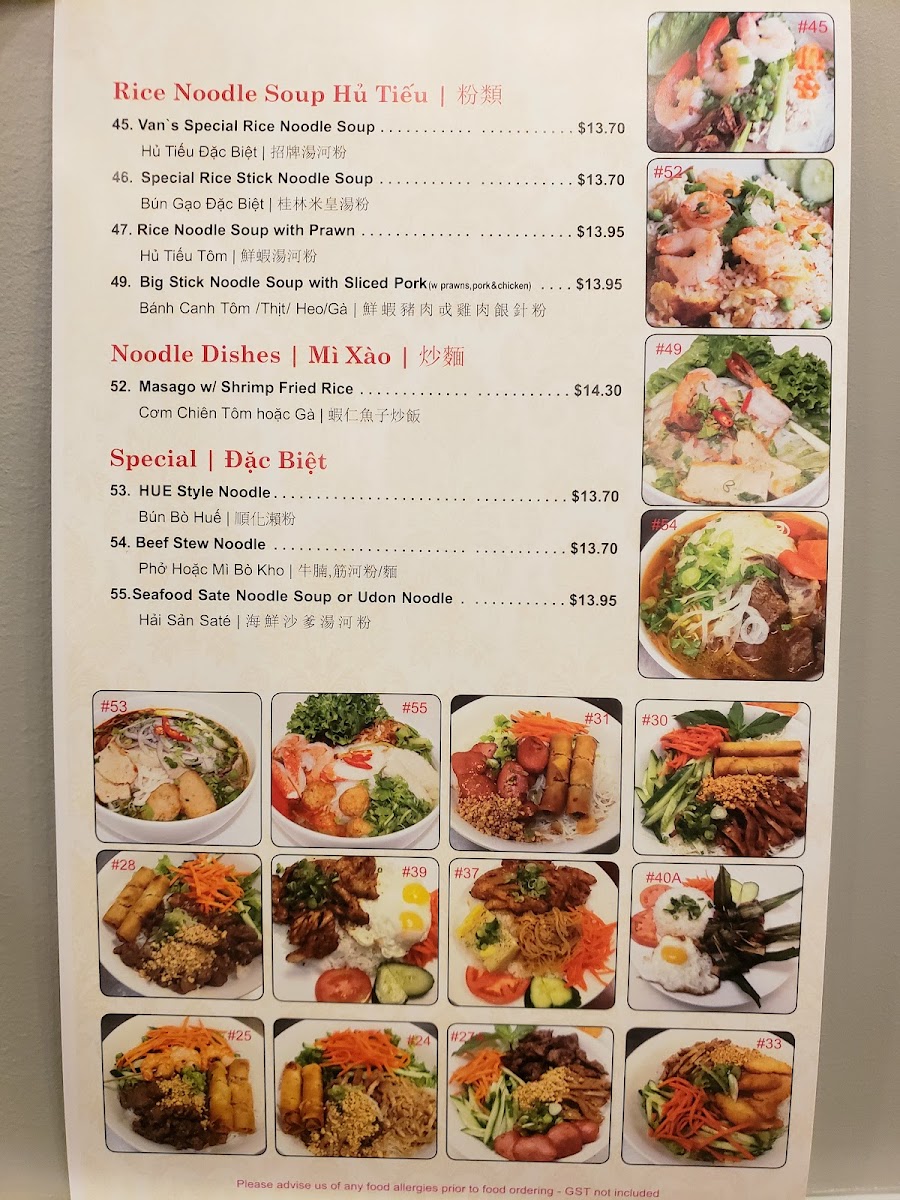 Menu Pho Van Vietnamese Restaurant-8