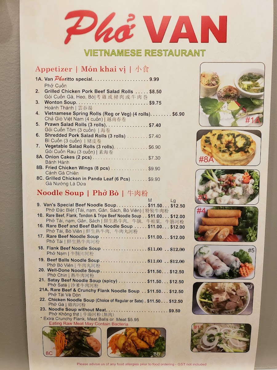 Menu Pho Van Vietnamese Restaurant-9