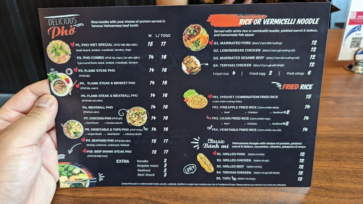 Menu Pho Viet-1