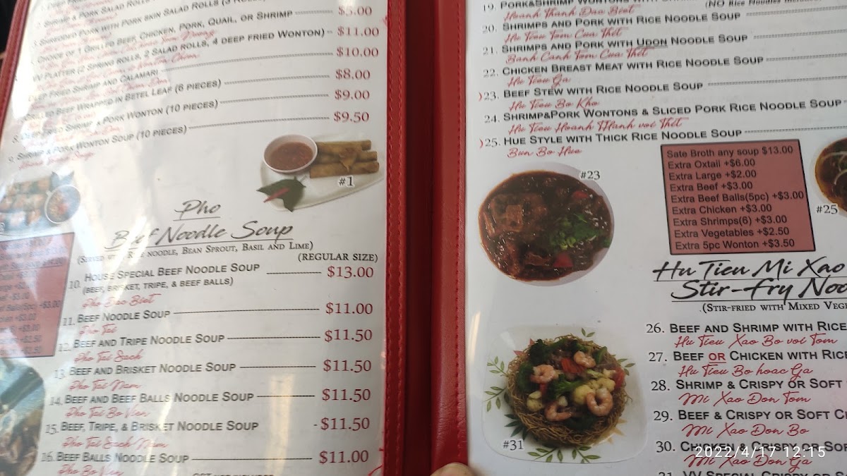 Menu Pho Vietnamese Village-7
