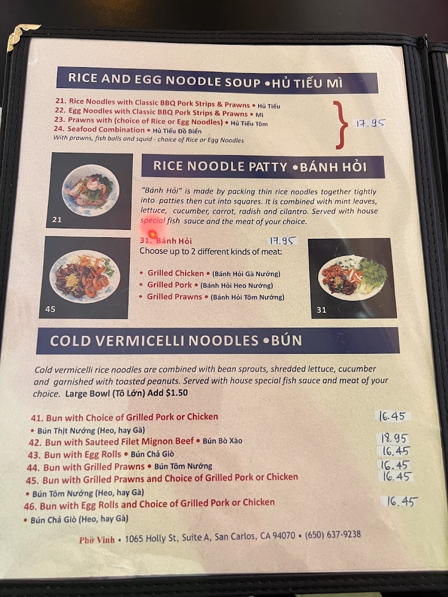 Menu Pho Vinh Vietnamese Restaurant-3