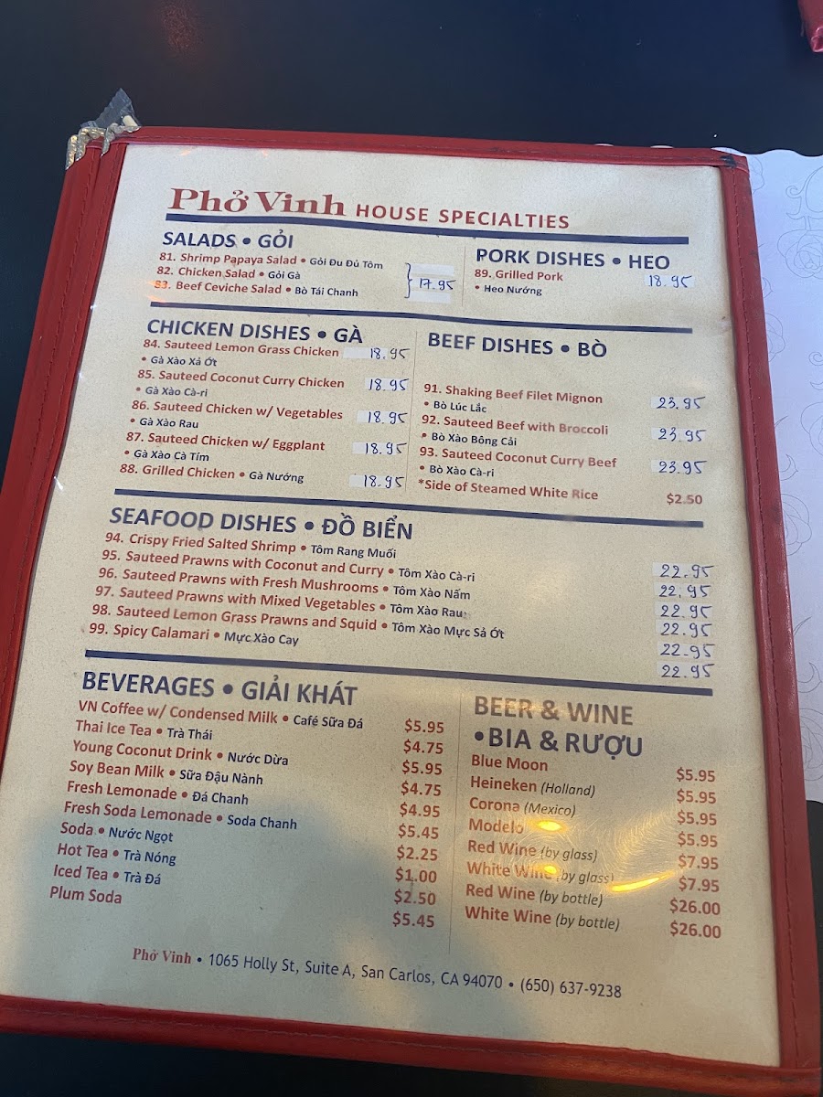 Menu Pho Vinh Vietnamese Restaurant-7