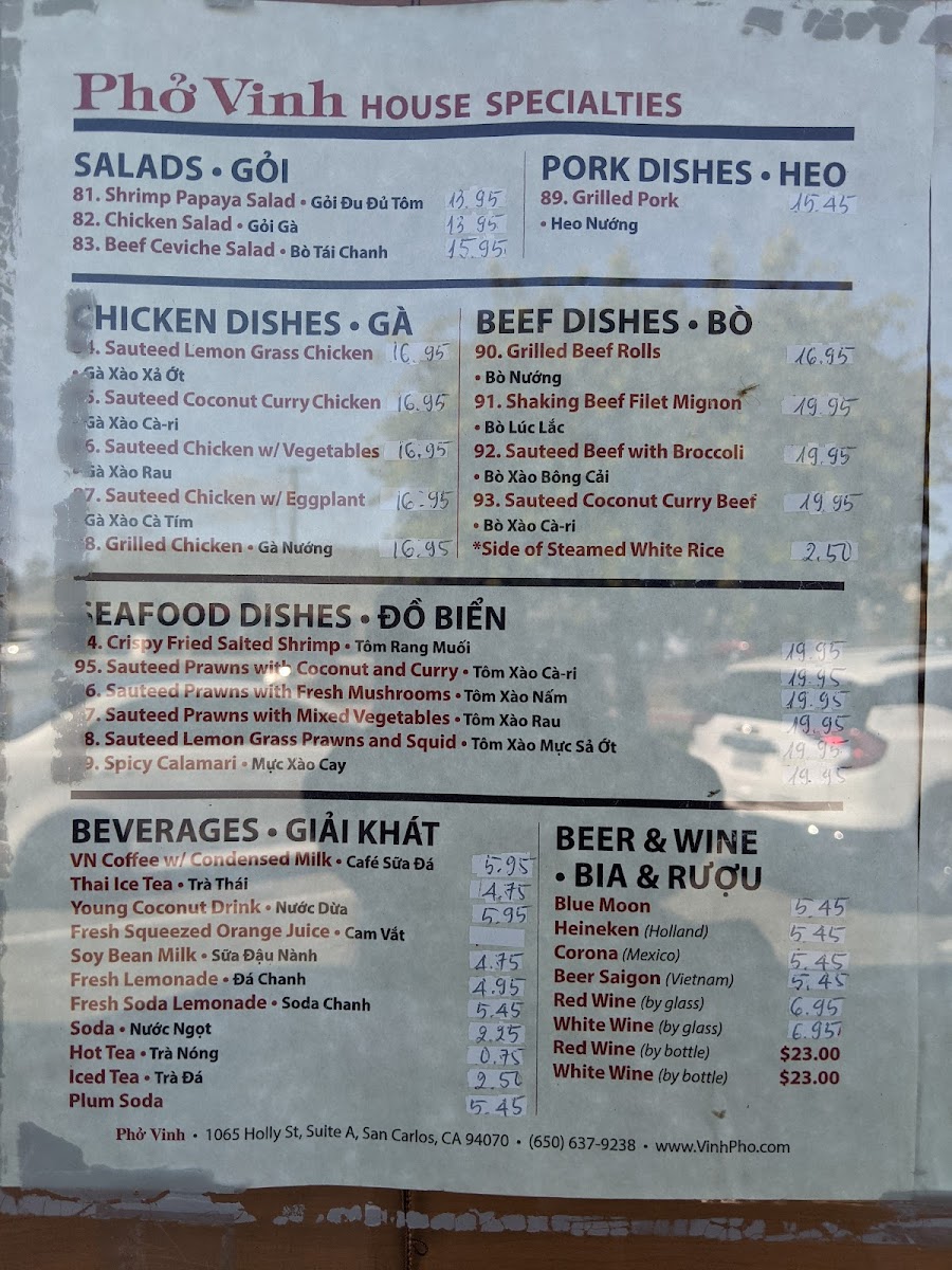 Menu Pho Vinh Vietnamese Restaurant-8