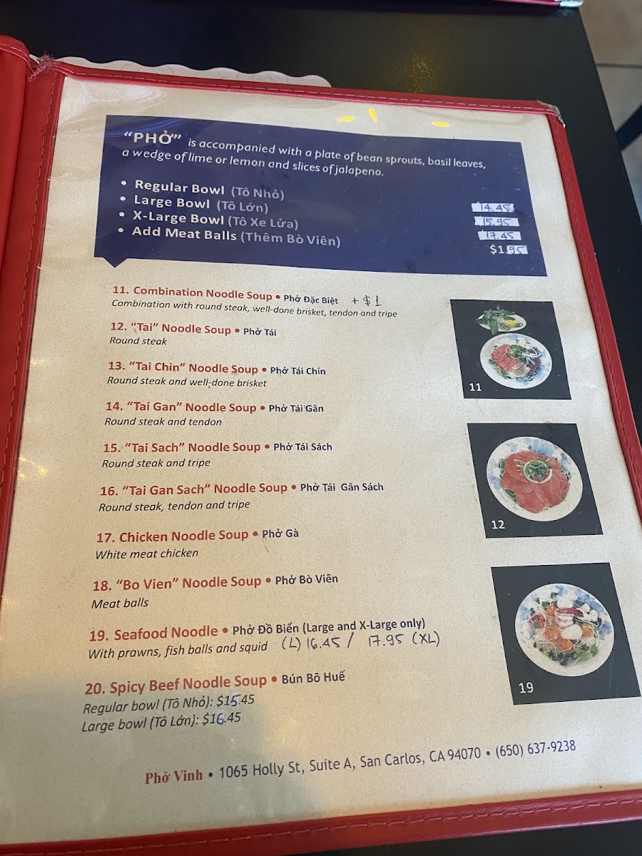 Menu Pho Vinh Vietnamese Restaurant-9