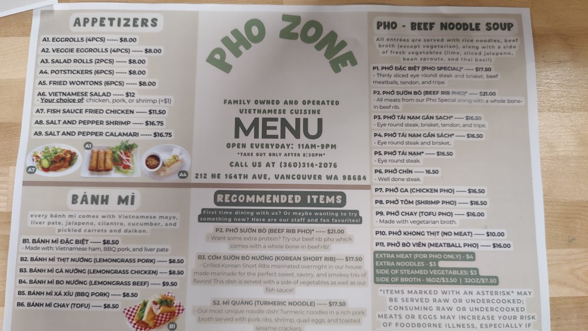 Menu Pho Zone-6