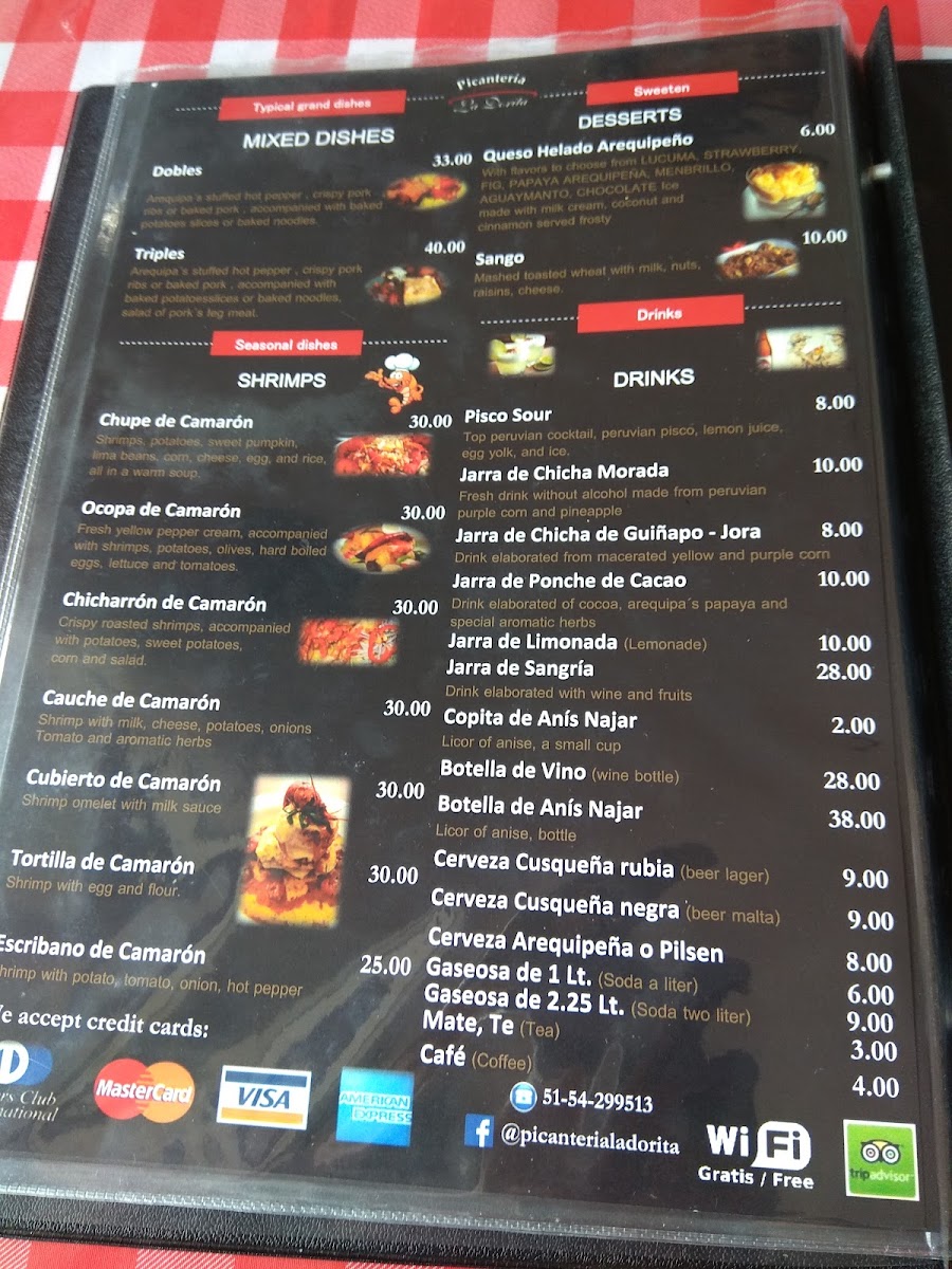 Menu Picantería La Dorita-10