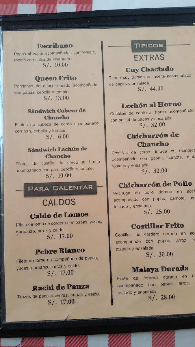 Menu Picantería La Dorita-4