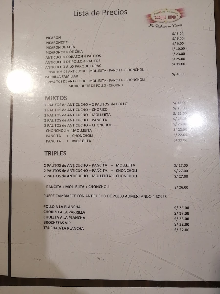 Menu Picarones Y Anticuchos Parque Túpac-4