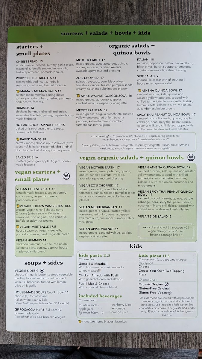 Menu Picazzo's Healthy Italian Kitchen Paradise Valley-2