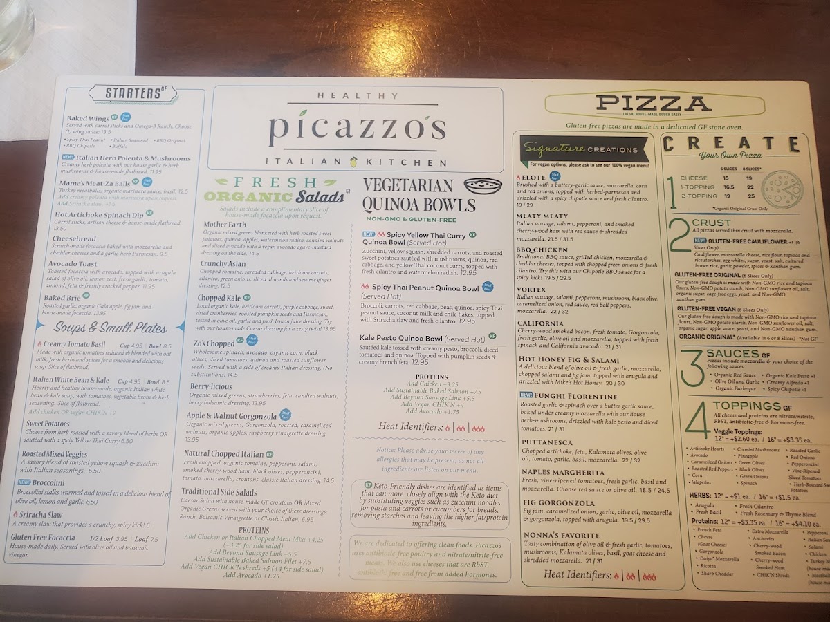 Menu Picazzo's Healthy Italian Kitchen Paradise Valley-7