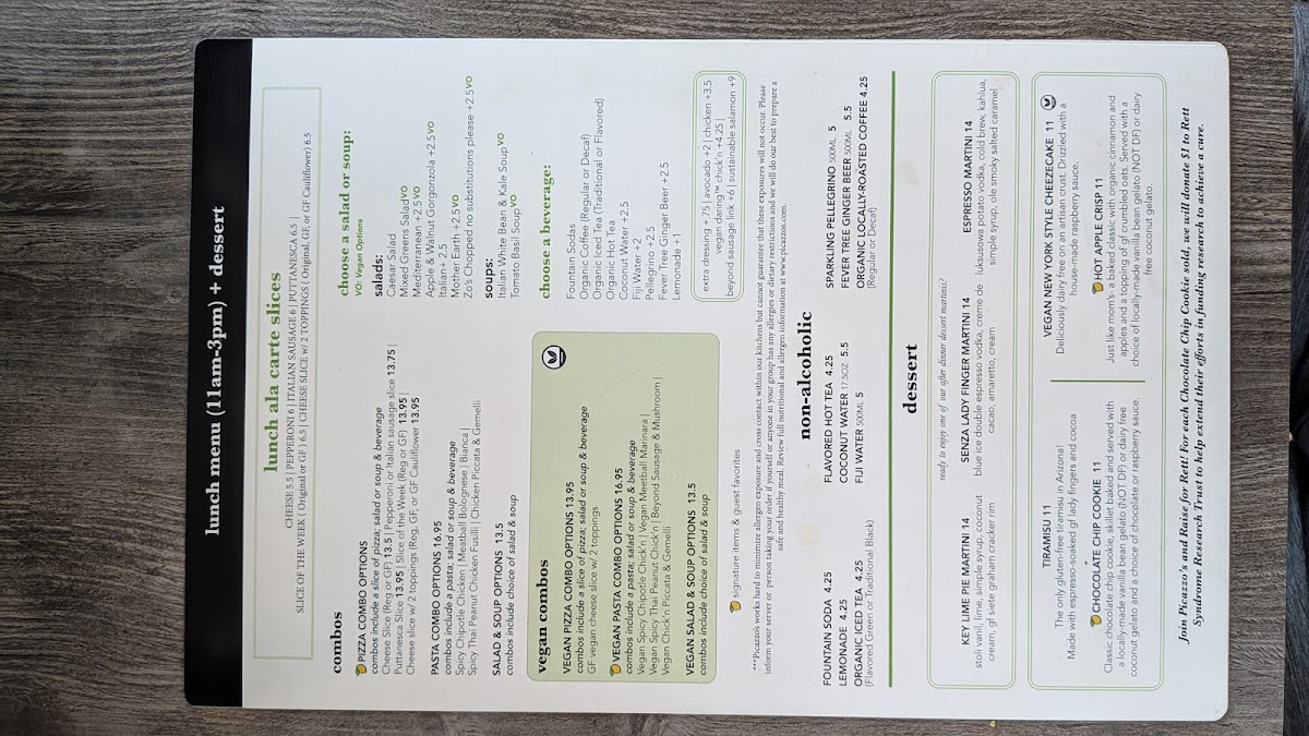 Menu Picazzo's Healthy Italian Kitchen Paradise Valley-9