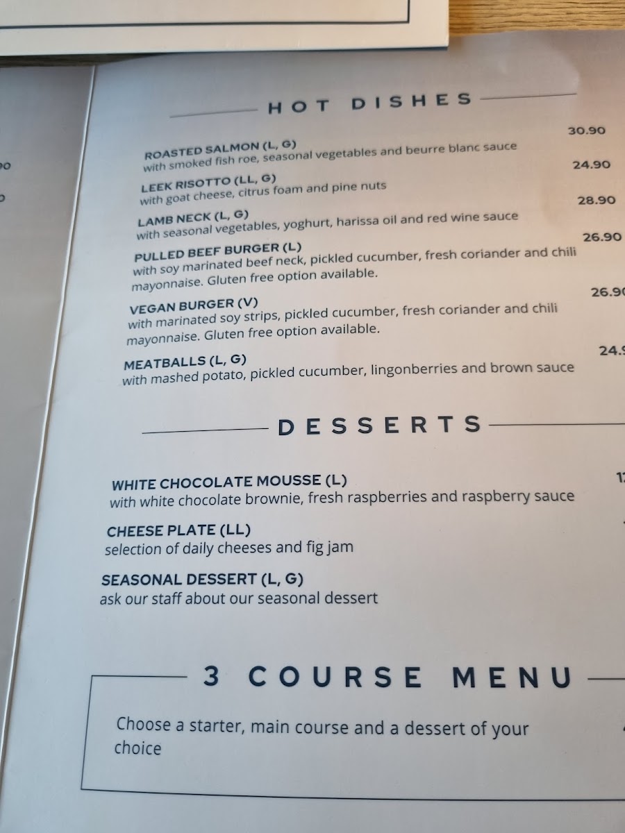 Menu Pier Zero-10