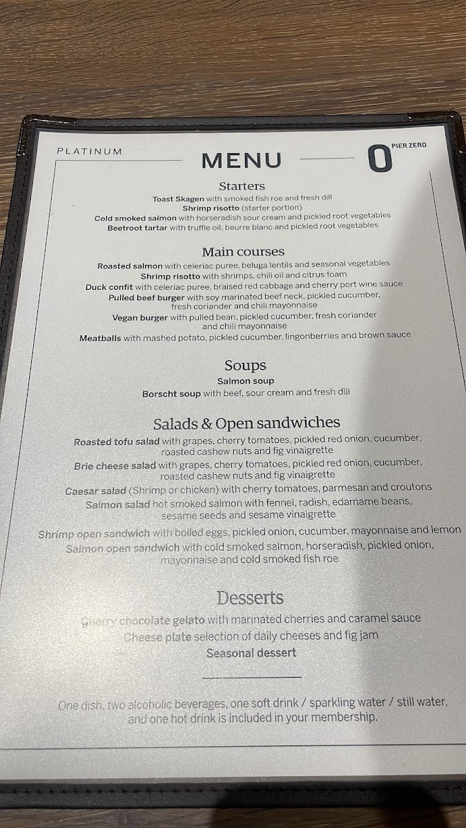 Menu Pier Zero-2