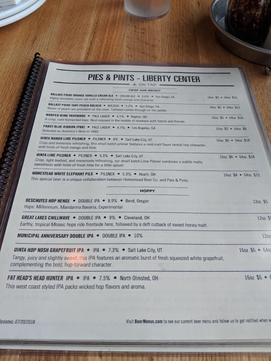 Menu Pies & Pints - Cincinnati, Oh (Liberty Center)-10