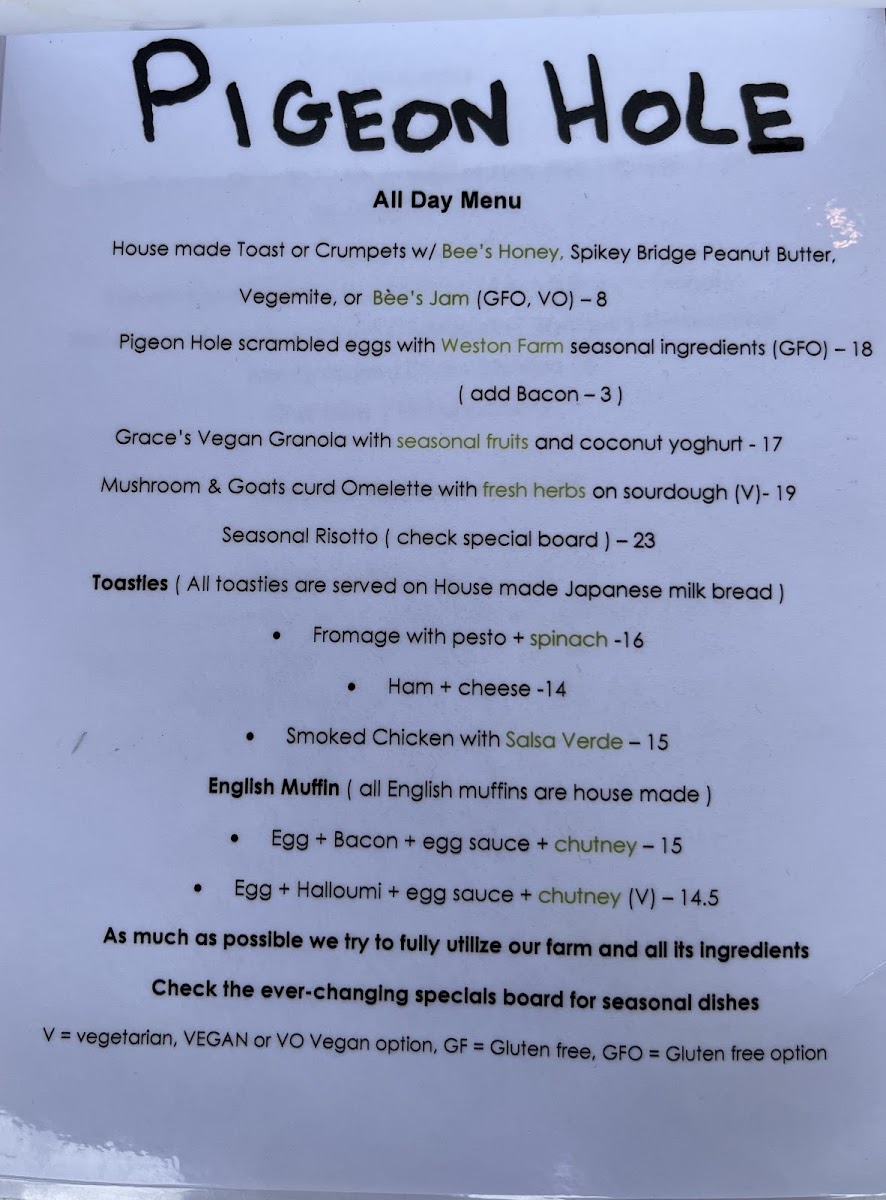 Menu Pigeon Hole-10