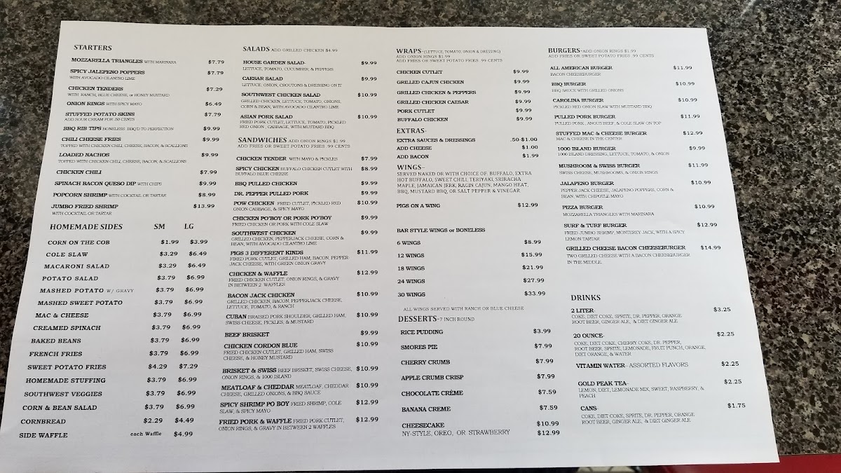 Menu Pigs On A Wing-1