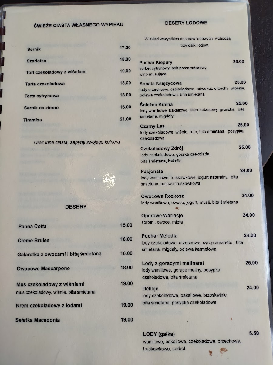 Menu Pijalnia Czekolady 'czekolada I Zdrój'.-1
