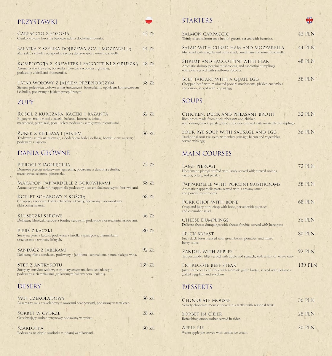 Menu Pijarska 17 Restaurant-1