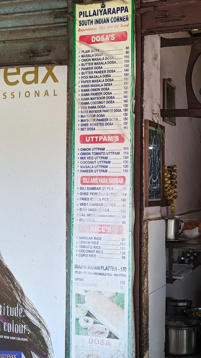 Menu Pillaiyrappa South Indian Corner-6