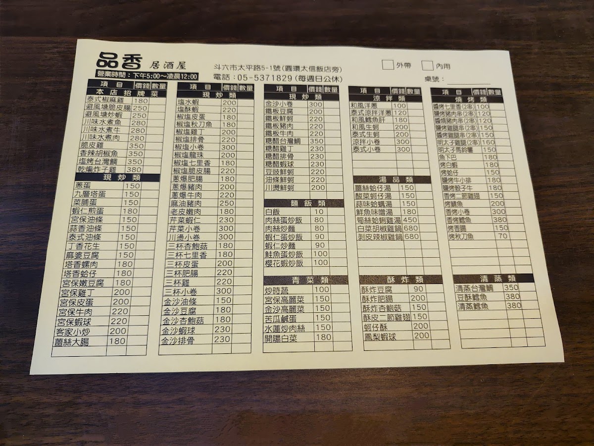 Menu Pin Xiang Ri Shi Izakaya Restaurant-10