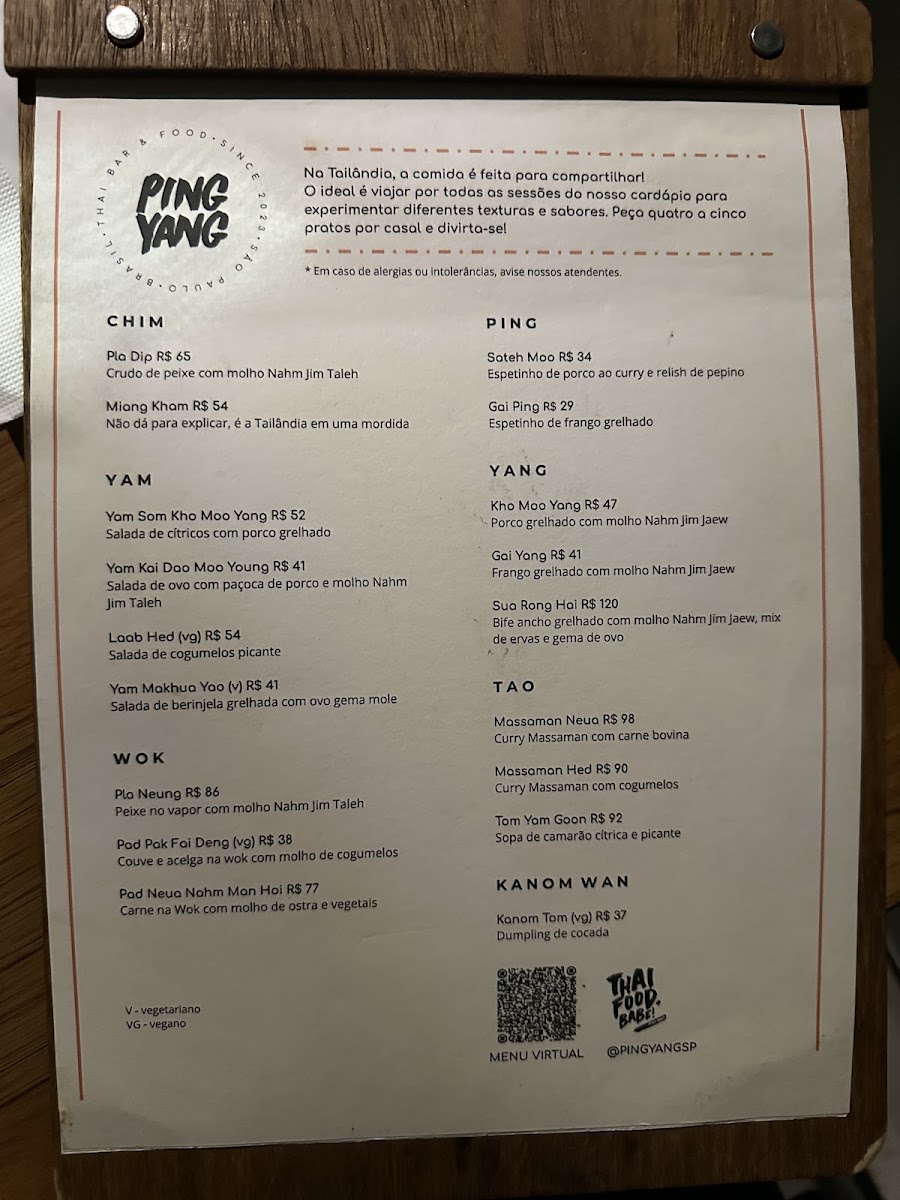 Menu Ping Yang Thai Bar & Food-10