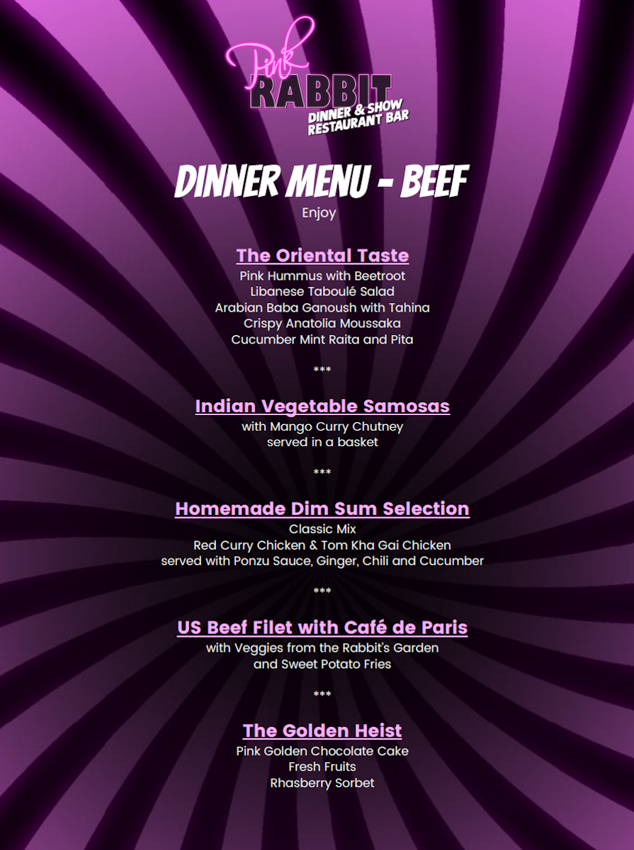 Menu Pink Rabbit-1