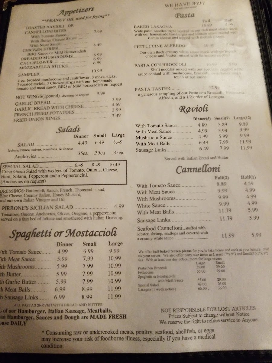 Menu Pirrone's Pizzeria-2