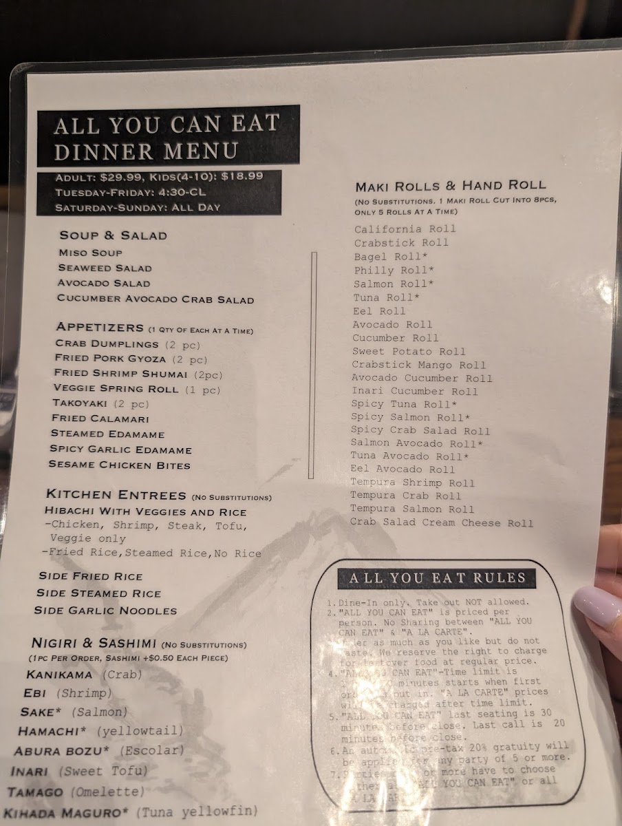 Menu Pisces Sushi Bar And Lounge-7