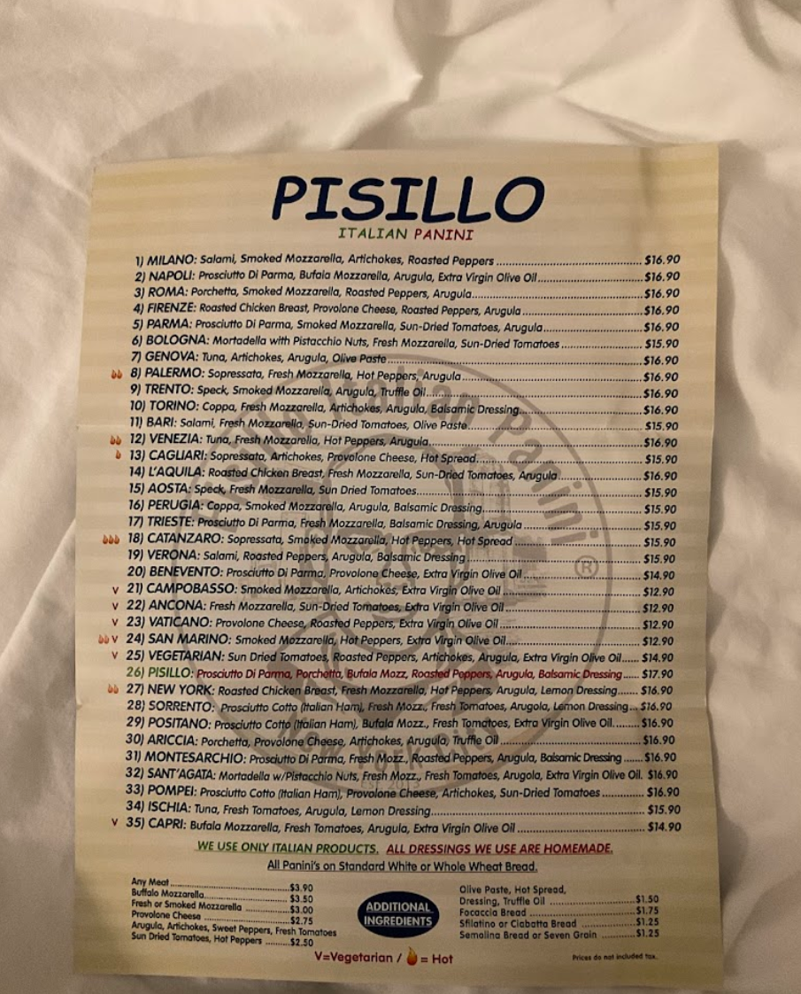 Menu Pisillo Italian Panini-1
