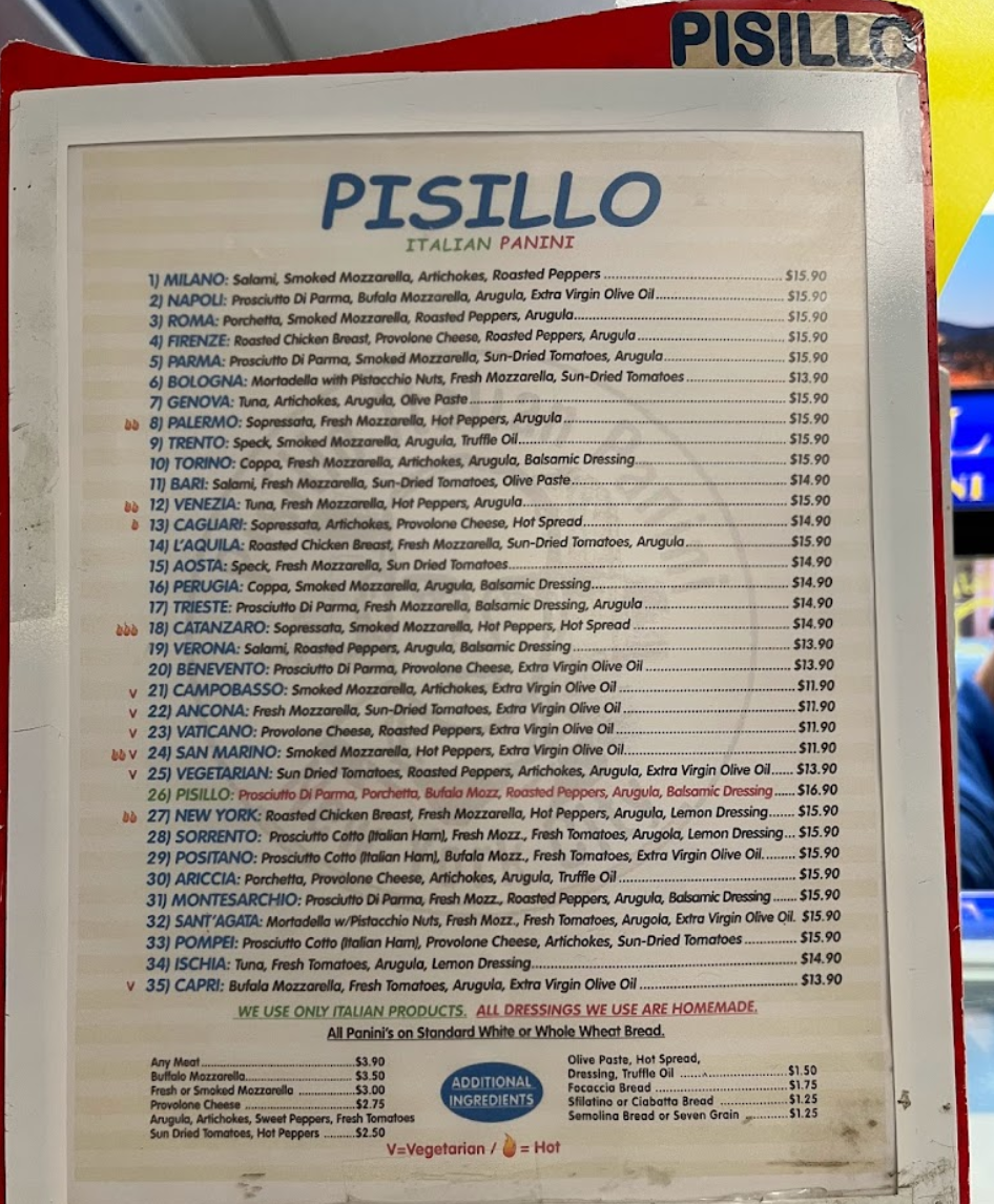Menu Pisillo Italian Panini-3