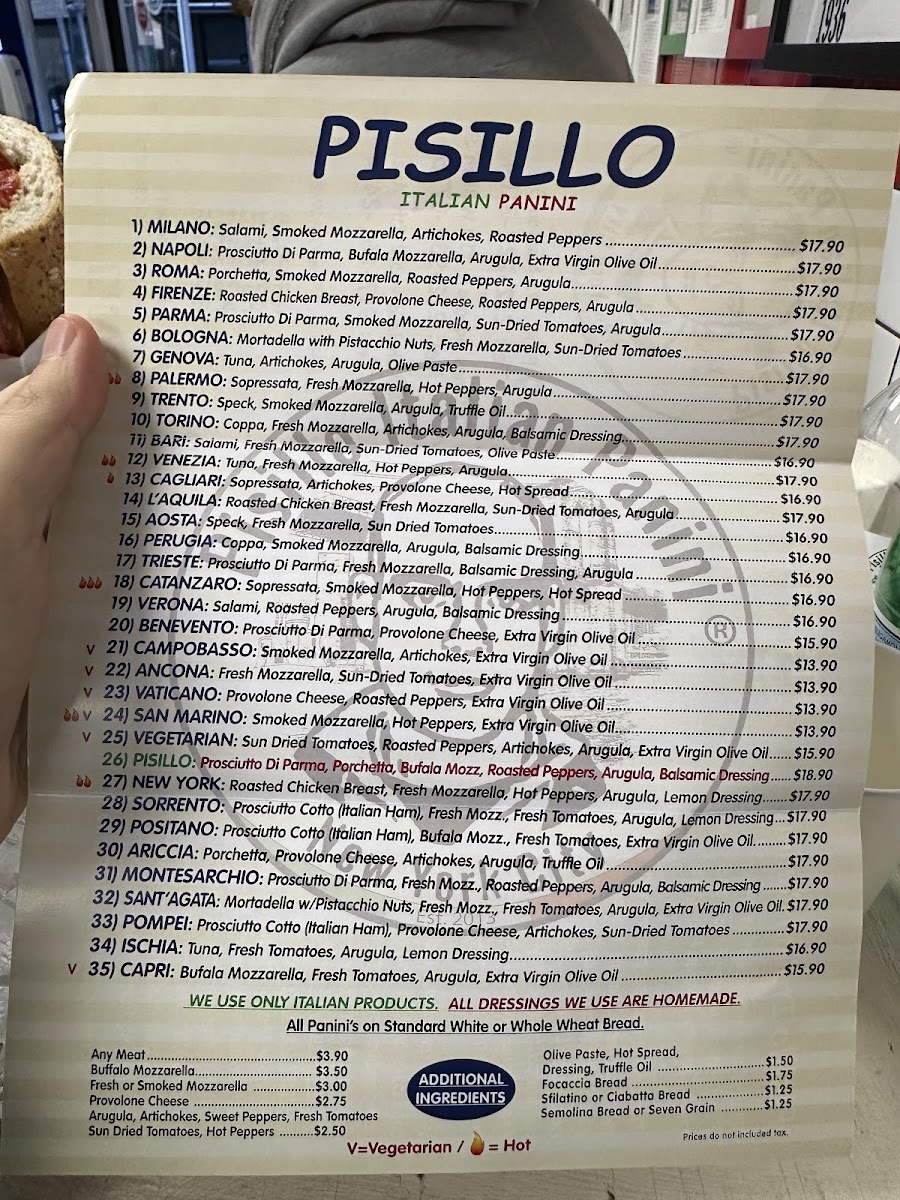 Menu Pisillo Italian Panini-5